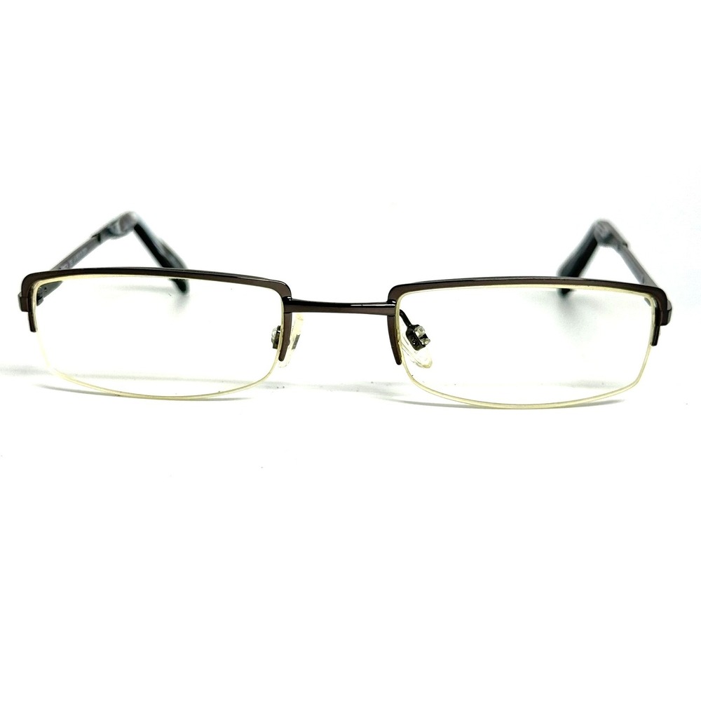 Oscar de la Renta OSM8 Eyeglasses Gunmetal Black Rectangular Semi-Rimless Frames